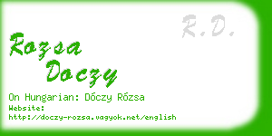 rozsa doczy business card