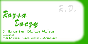 rozsa doczy business card